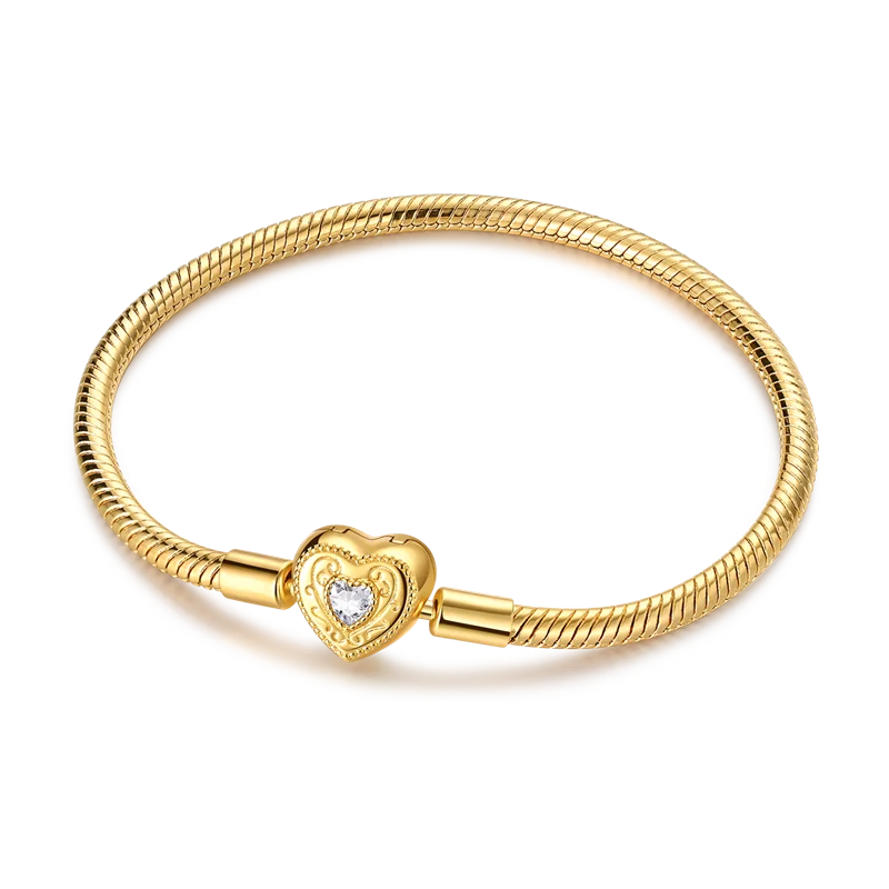 Pearl & Heart Charm Sterling Silver Bracelet 17-20cm — 925 DIY Fit Beads — view 14 of bracelets