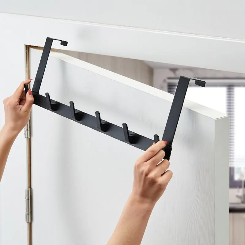 Storage Organizer 5-Hook Over-The-Door — Home Bathroom Coat Hat Towel Hanger Rack — view 4 of storage & organisation