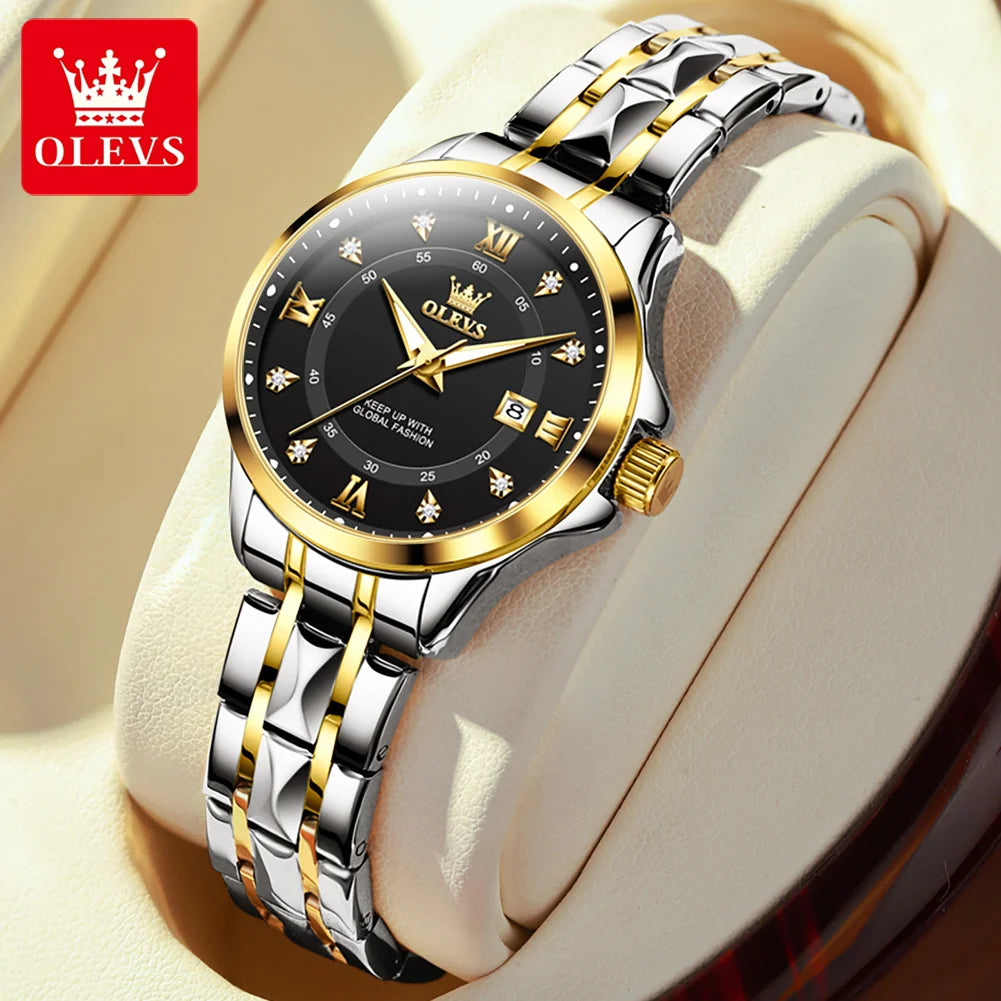 OLEVS Women's Gold Luxury Watch — Fashion Quartz Wristwatch — view 7 of watches