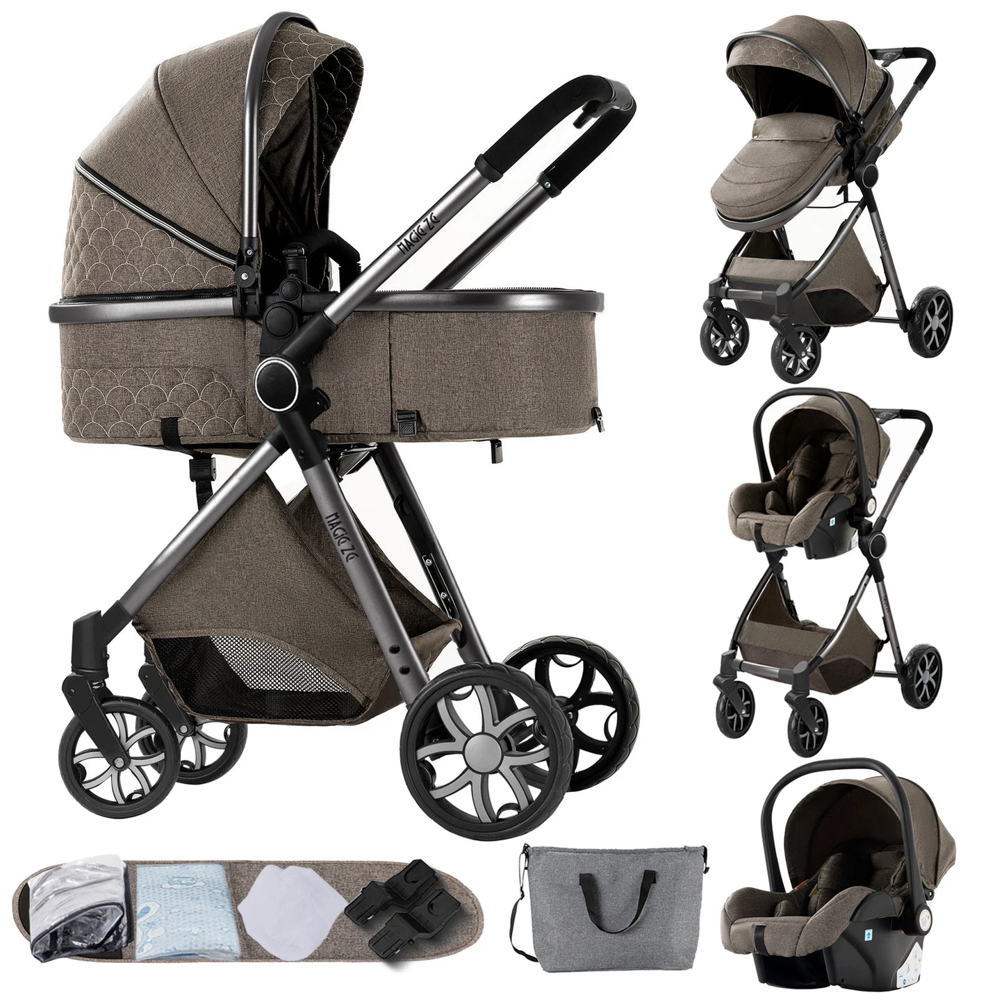 3-in-1 Baby Stroller Travel System - Bassinet, Car Seat &amp; Lightweight Stroller — view 12 of baby strollers