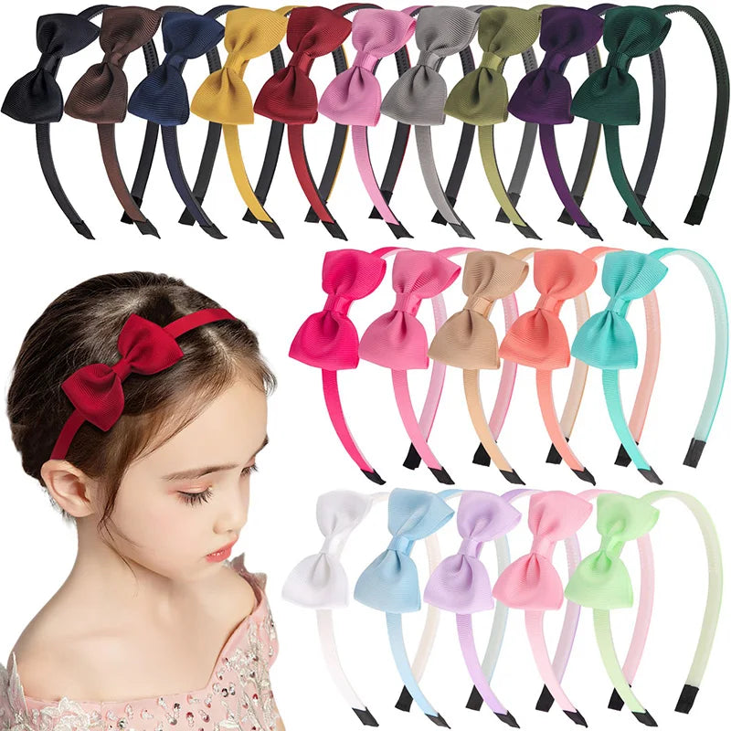 1PCS Cute Solid Color Ribbon Hair bands for Baby Girls Bows summer Headband for girls Kids Fashion Hair Aceessories  FDr10 — view 1 of product