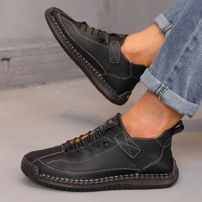 Women's British Retro Mid-Top Boots — Handmade Leather Anti-Slip Workwear Loafers — view 4 of boots