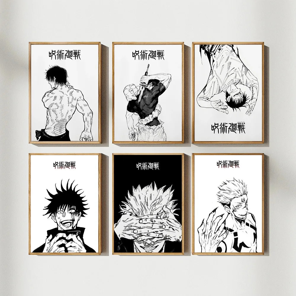 Jujutsu Kaisen Retro Canvas Poster — Japan Anime Wall Art for Game Room & Home — view 4 of wall art & prints