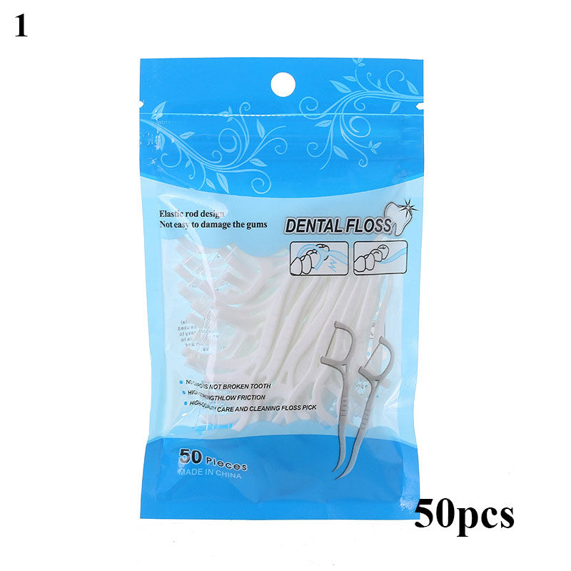 2023 New 50pcs Flat Dental Floss Black Teeth Picks