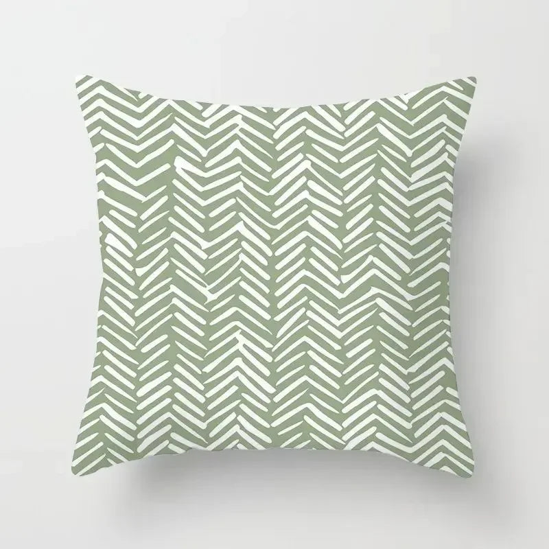 Fresh Green Geometric Cushion Cover &mdash; Polyester Pillowcase for Living Room &amp; Bedroom — view 15 of cushion covers & pillow cases