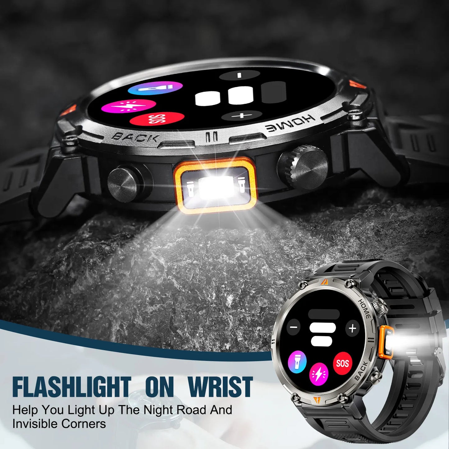 EIGIIS KE3 2025 New Bluetooth Call smartwatch for men Full Touch Screen With Health Monitor heart rate Flashlight Smart watch — view 2 of product
