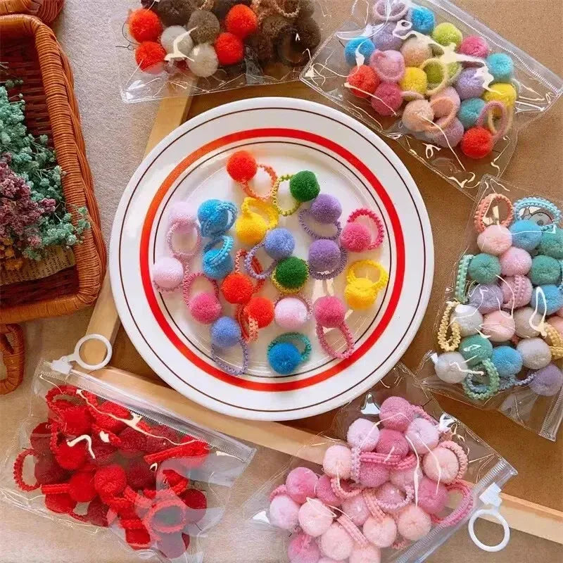 20 pcs colorful fluffy hair elastics  Kids ponytail bands  Hair accessories gift — view 2 of product