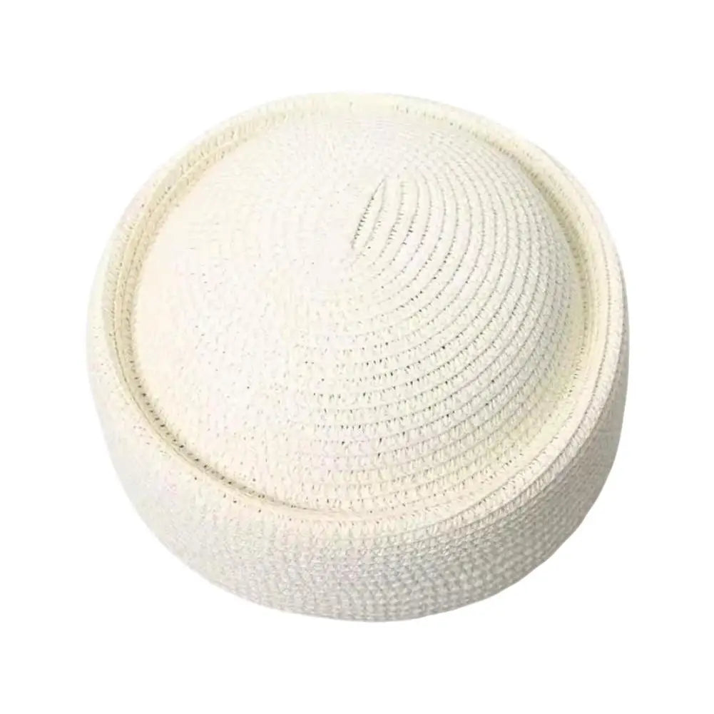 Retro Straw Sun Hat — Wide-Brim Breathable Summer Beach Hat — view 6 of hats