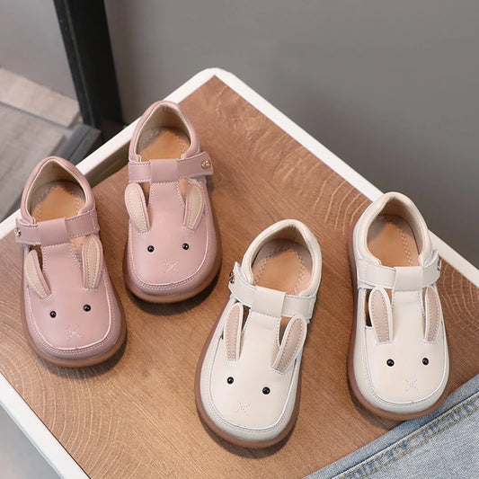 Cartoon Rabbit Baby Boys Children's Casual Shoes Spring Genuine Leather Girls flat shoes Non-slip Soft Sole Kids Leather Shoes