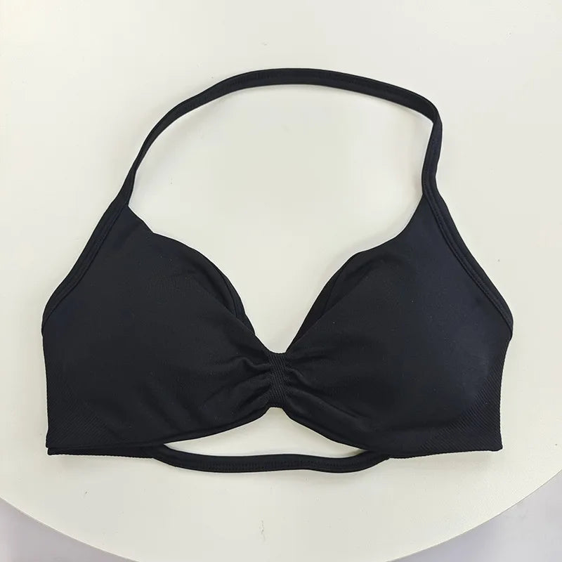 Women’s Lace-Up Sports Bra — Thin-Strap Camisole Seamless Push-Up Yoga Gym Top — view 4 of sports bras