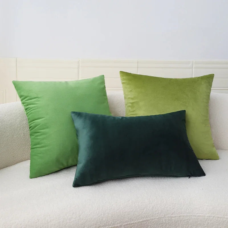 Green Velvet Cushion Cover &mdash; 18&times;18 in Nordic Decorative Pillowcase for Living Room Sofa — view 4 of cushion covers & pillow cases