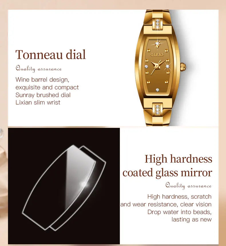 OLEVS Women's Gold & Rose Gold Watch — Luxury Diamond Quartz Wristwatch — view 5 of watches
