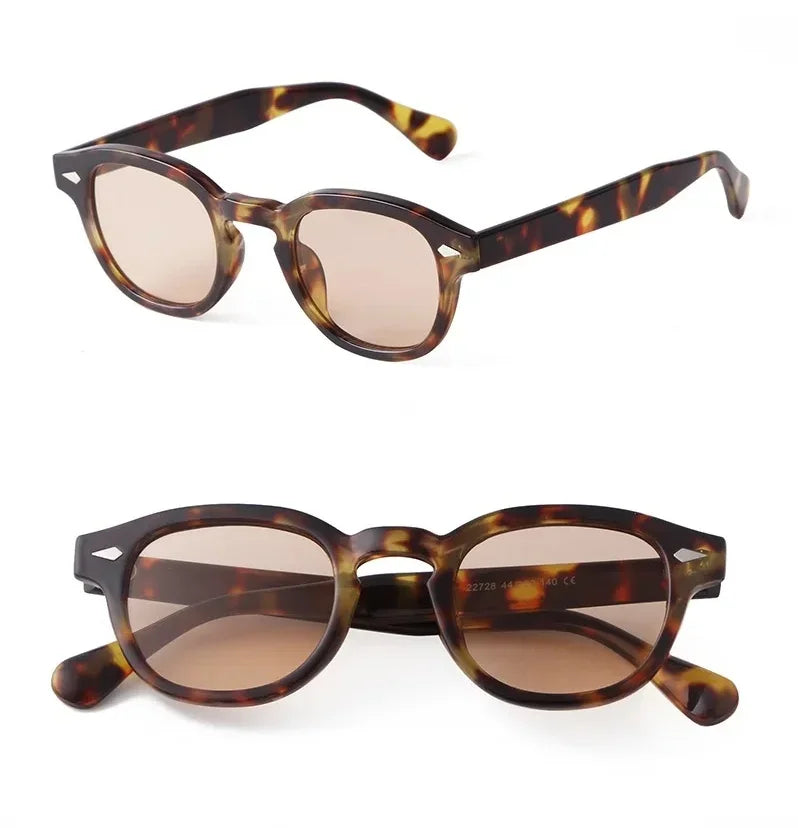 Vintage Round Shell Sunglasses for Women, Retro Rivet, UV400 — view 6 of sunglasses