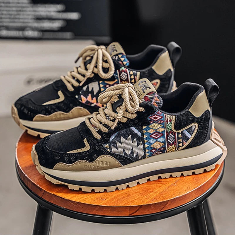 Men's Thick-Soled Sneakers — Trendy Chunky Non-Slip Outdoor Sports Trainers — view 3 of sneakers