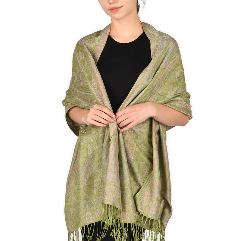 Hijab Scarf Long Pashmina — Lightweight Modest-Fashion Essential Cashmere Shawl Turban Head Wrap