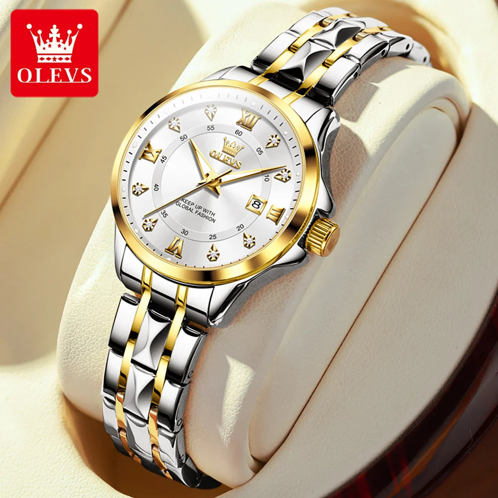 OLEVS Women's Gold Luxury Watch — Fashion Quartz Wristwatch — view 8 of watches