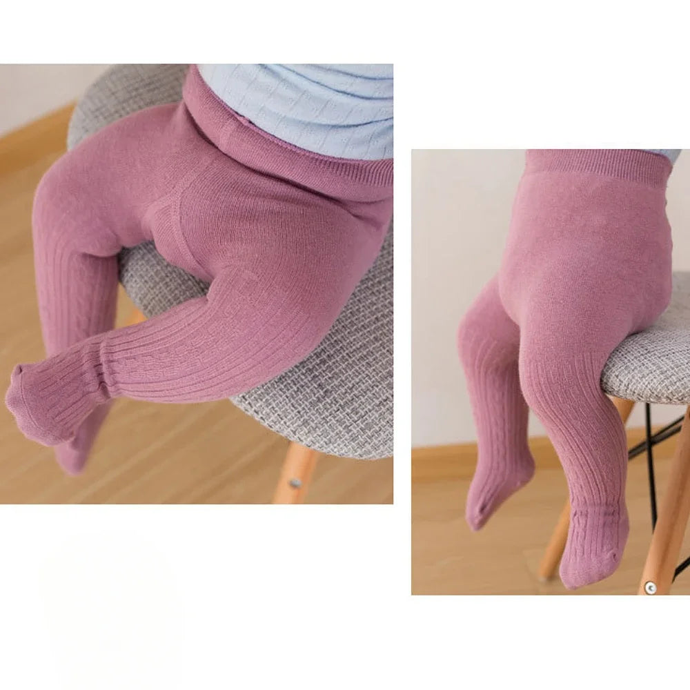 Baby Cable-Knit Tights 3-Piece Set - Toddler Patterned Footed Pantyhose — view 4 of baby bottoms