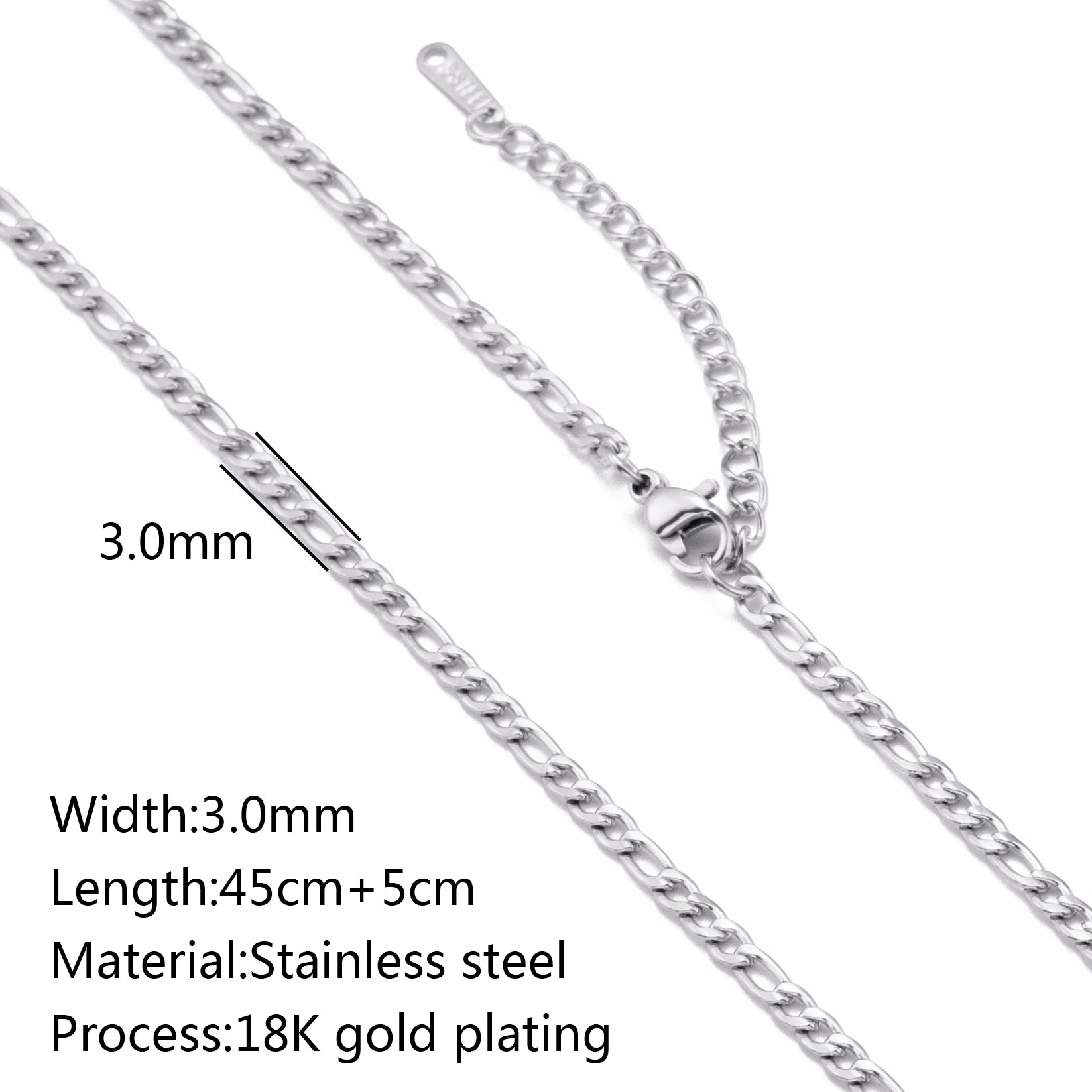 Unisex 5pc 18K Gold Cuba Cross Chain Necklace Set — PVD Plated Steel Jewelry — view 19 of jewelry