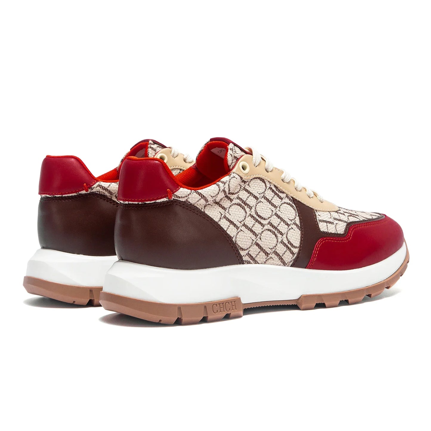 Women's Vulcanized Sneakers — Wine Red Anti-Slip Outdoor Walking Shoes — view 3 of sneakers