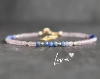 Crystal & Gemstone Anti-Anxiety Bracelet — Rose Quartz, Amethyst, Aventurine & Citrine Healing Beads — view 5 of crystal & gemstone