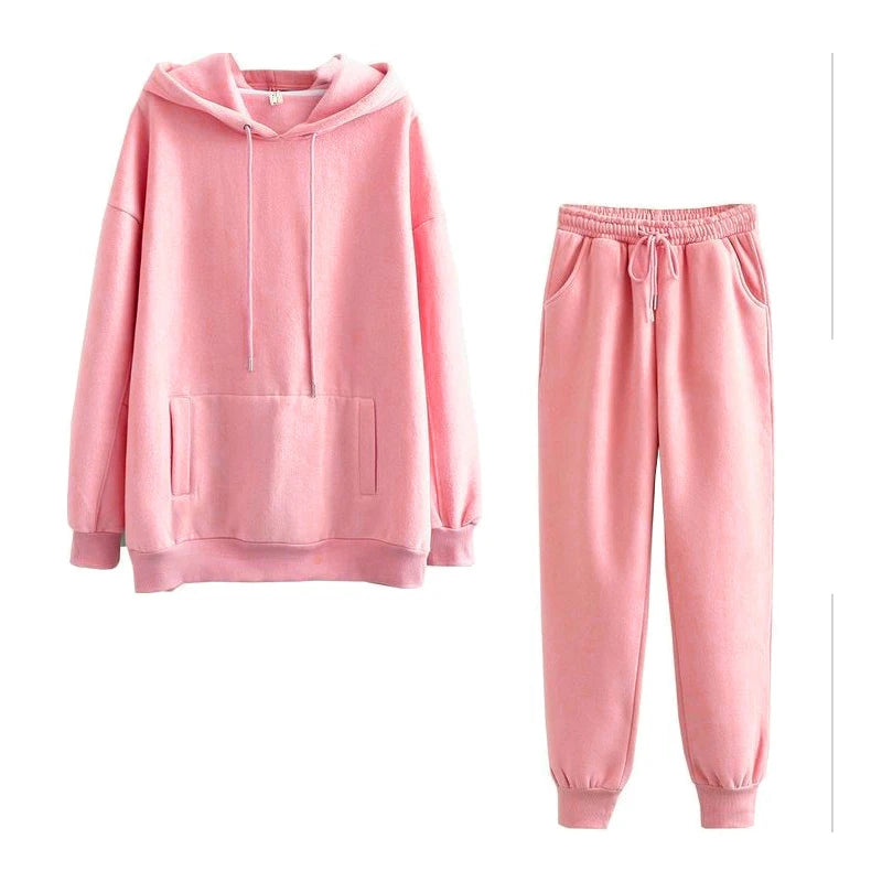 Women&rsquo;s Hoodie &amp; Sweatpant Tracksuit &mdash; Autumn-Winter Lounge Wear 2-Piece Set — view 8 of tracksuits