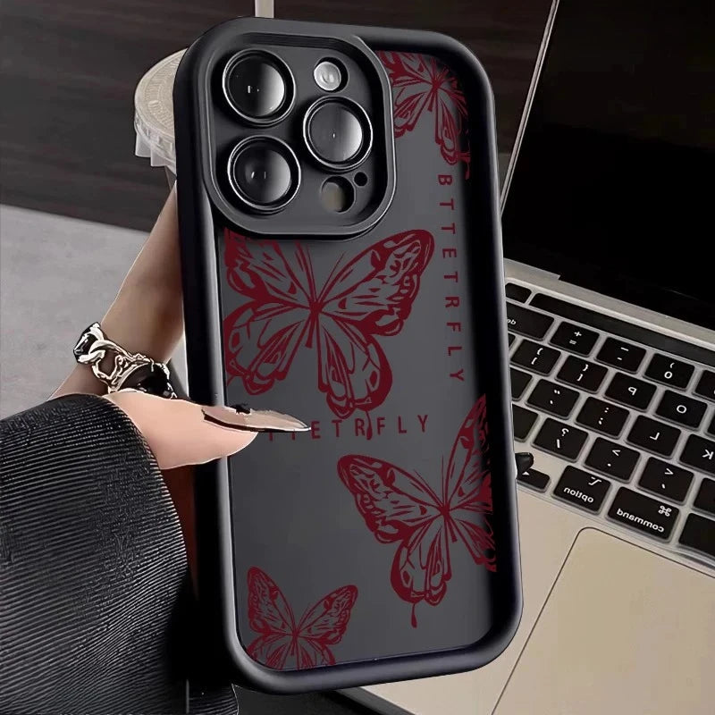 Pink Butterfly Silicone Candy Case for iPhone 11–17 Pro Max Y2K Cute — view 11 of phone cases
