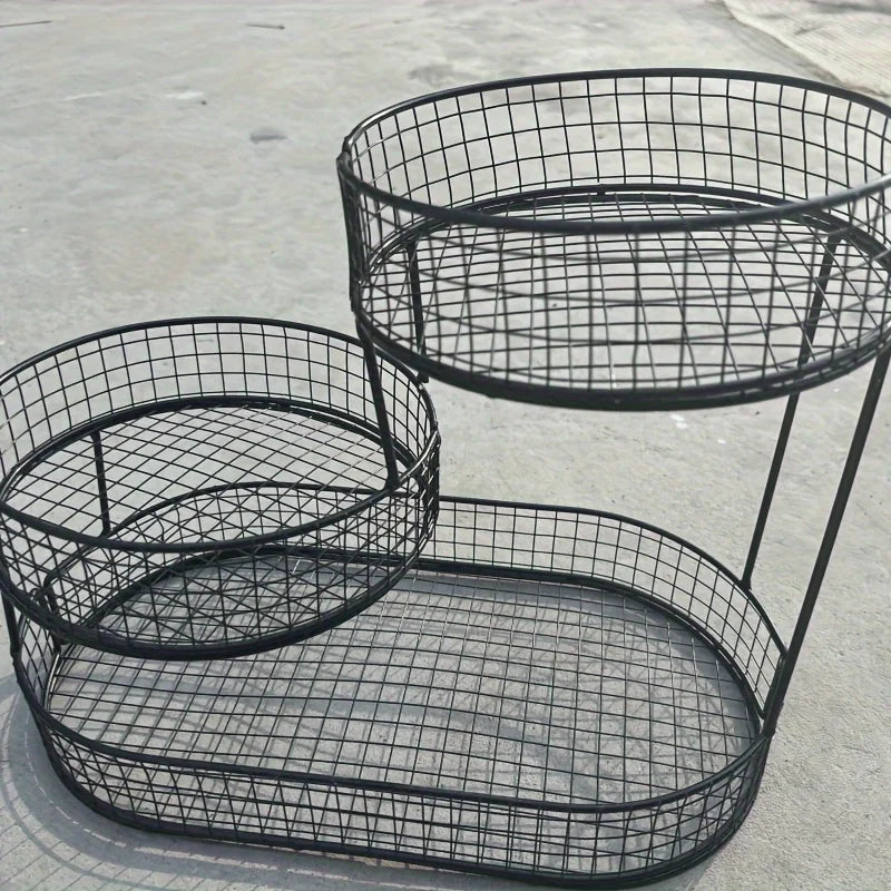 Stainless Steel Multi-Layer Fruit Basket &mdash; Elegant Round Display Rack for Kitchen &amp; Dining — view 4 of dining & tableware