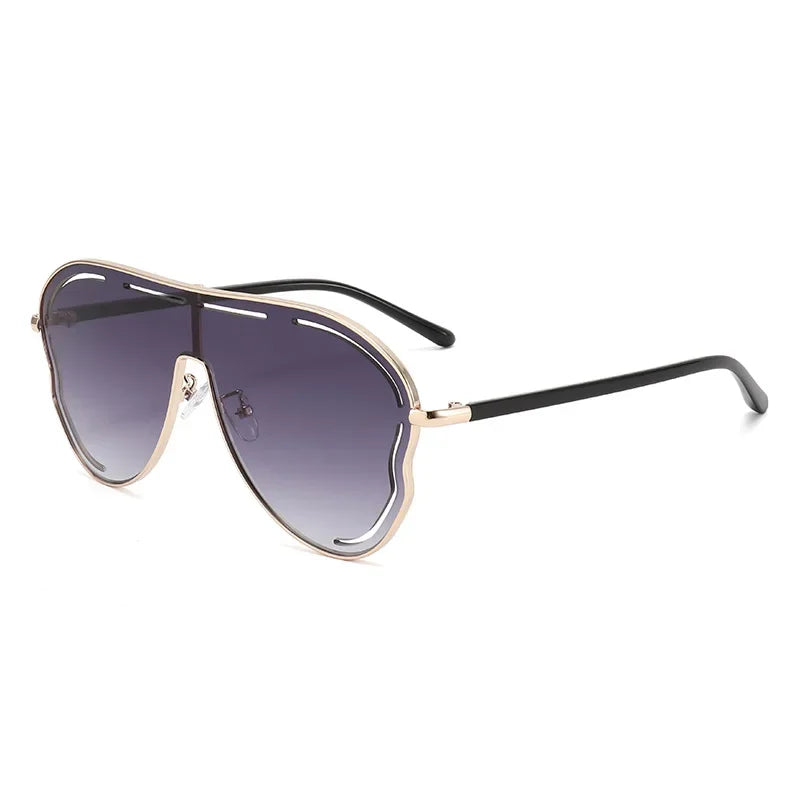 Oversized Shield Sunglasses 2024 — Hollow One-Piece Big-Frame Luxury Special-Shaped Eyewear — view 7 of sunglasses