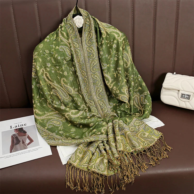 Hijab Scarf Long Pashmina — Lightweight Modest-Fashion Essential Cashmere Shawl Turban Head Wrap — view 14 of scarves & wraps