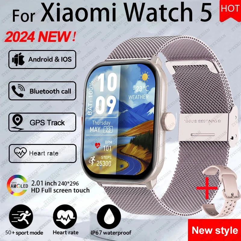 For Xiaomi Watch 5 Global — AMOLED Smart Watch HD Bluetooth Call GPS Smartwatch — view 18 of smart watches