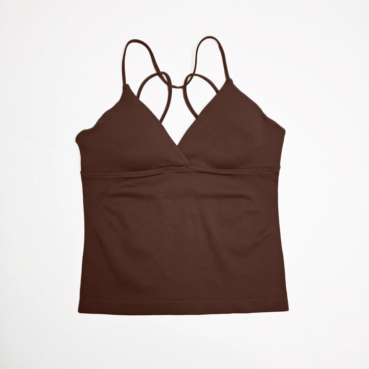 Women's Activewear Twist-Front Longline Workout Tank — Seamless Built-In Bra Yoga Top — view 14 of women's activewear