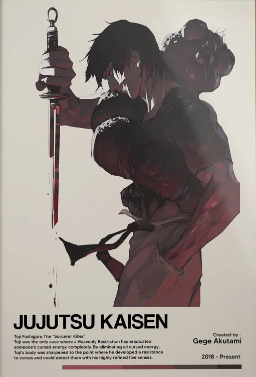Jujutsu Kaisen Retro Canvas Poster — Japan Anime Wall Art for Game Room & Home