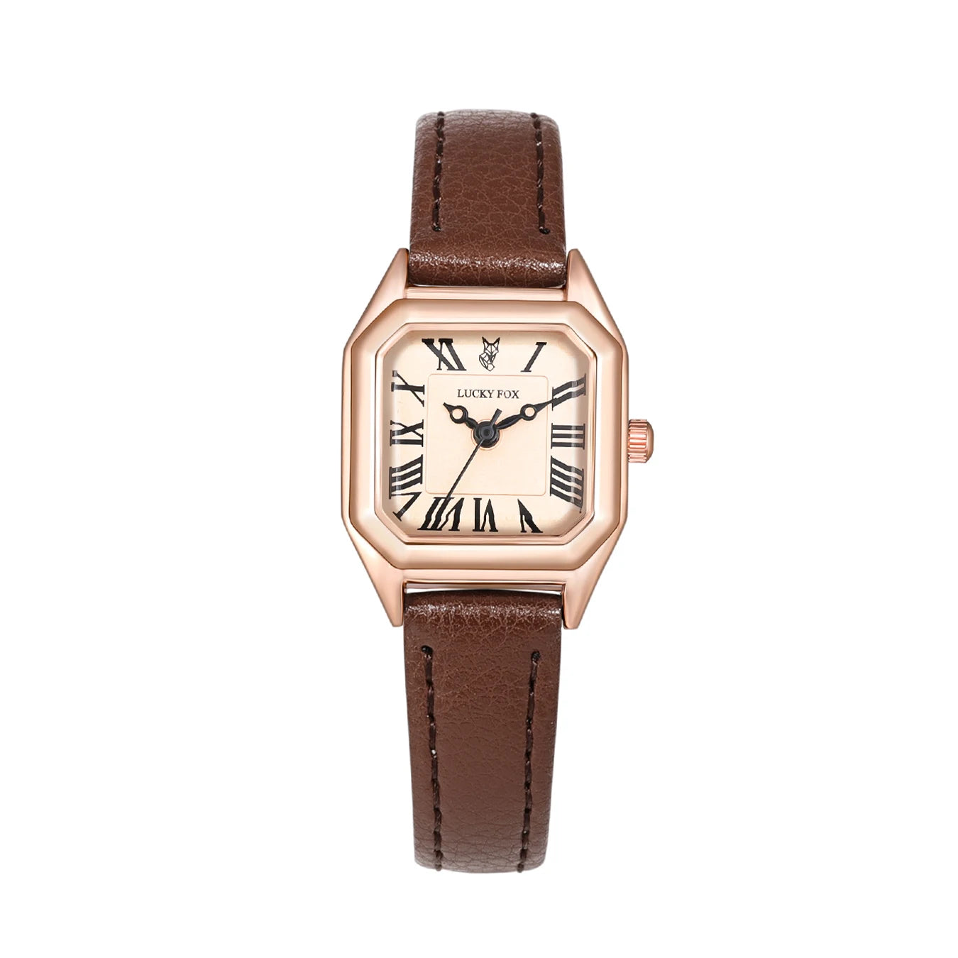 Women's Vintage Square Watch — Fashion Leather Strap Quartz Wristwatch — view 7 of watches