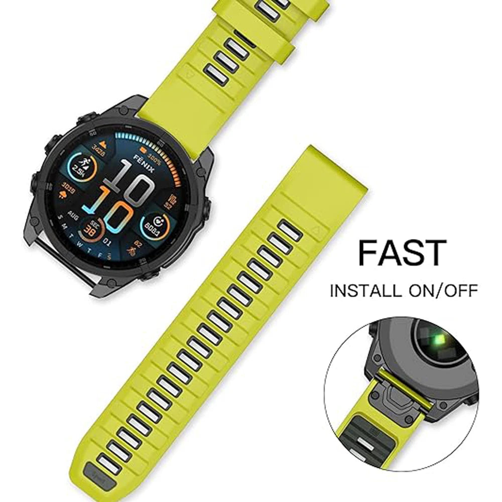 QuickFit Watch Band for Garmin Fenix 8/7/6/5/Epix Pro — 22/26mm Silicone Sport Strap — view 4 of watch straps
