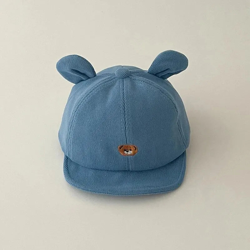 Cartoon Bear Baby Baseball Cap - Kawaii Ear-Detail Sun Hat for Infants — view 7 of baby hats