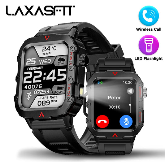 LAXASFIT Men's Sports Smart Watch — 1.71in Blood Oxygen LED Flashlight Smartwatch — view 1 of smart watches