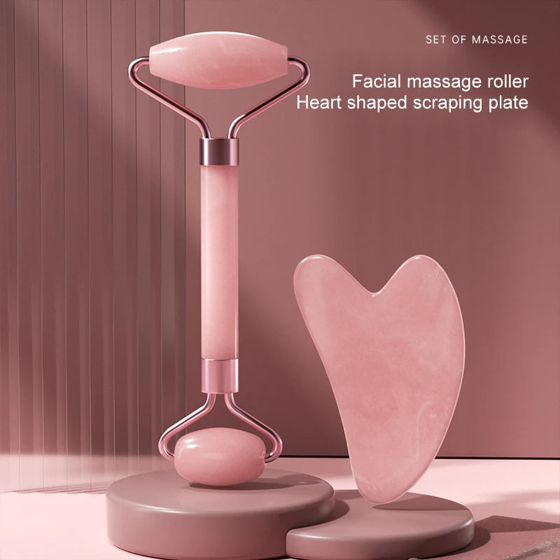 Resin face neck and eye roller with gua sha scraping board for daily self-care — view 2