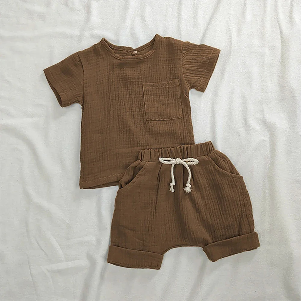 Baby Cotton Outfit Set - 2-Piece Newborn Romper & T-Shirt with Shorts — view 6 of baby outfits