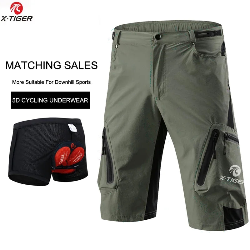 X-Tiger Men&rsquo;s Cycling Shorts &mdash; 5D Gel Pad MTB Downhill Loose Outdoor Bike Shorts — view 8 of shorts