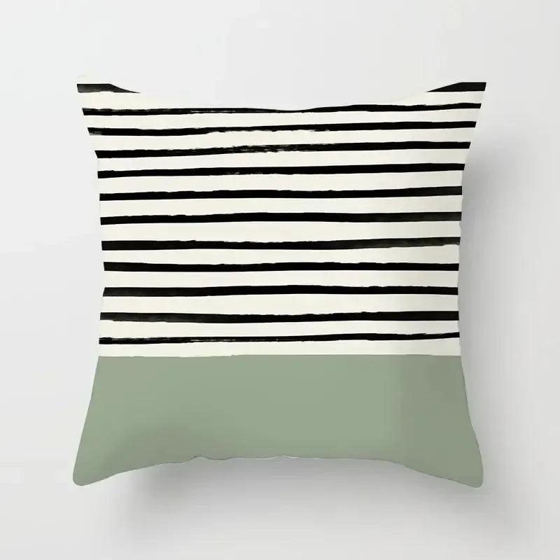 Fresh Green Geometric Cushion Cover &mdash; Polyester Pillowcase for Living Room &amp; Bedroom — view 6 of cushion covers & pillow cases