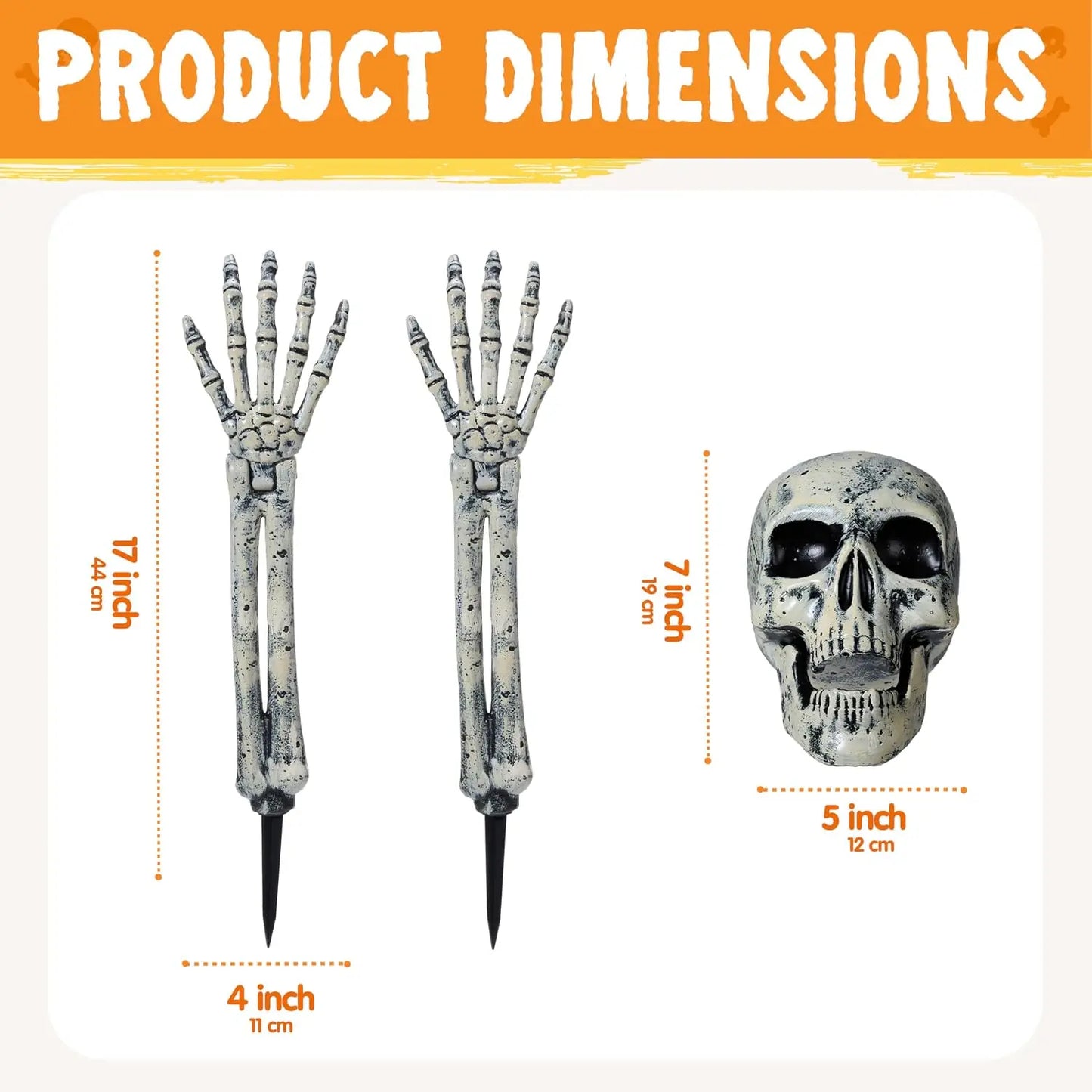 3-Piece Realistic Skeleton Halloween Outdoor Decorations — product photo 4