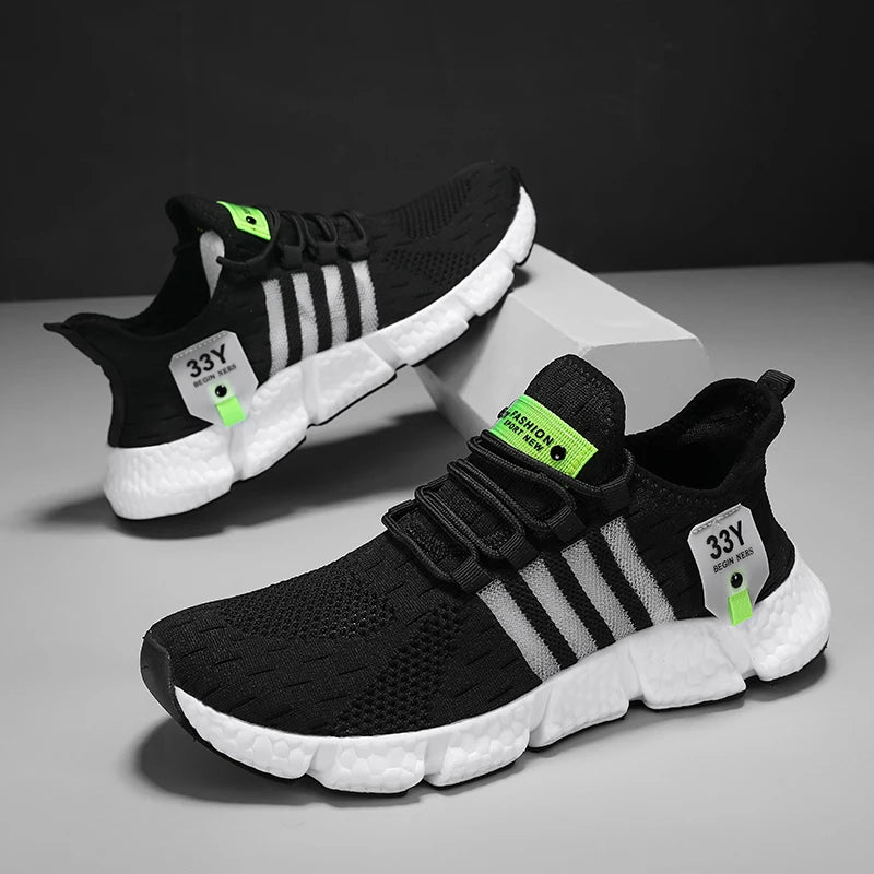 All-Season Men's Mesh Walking Flats — Trendy Lightweight Tennis Sneakers Plus Size — view 7 of sneakers