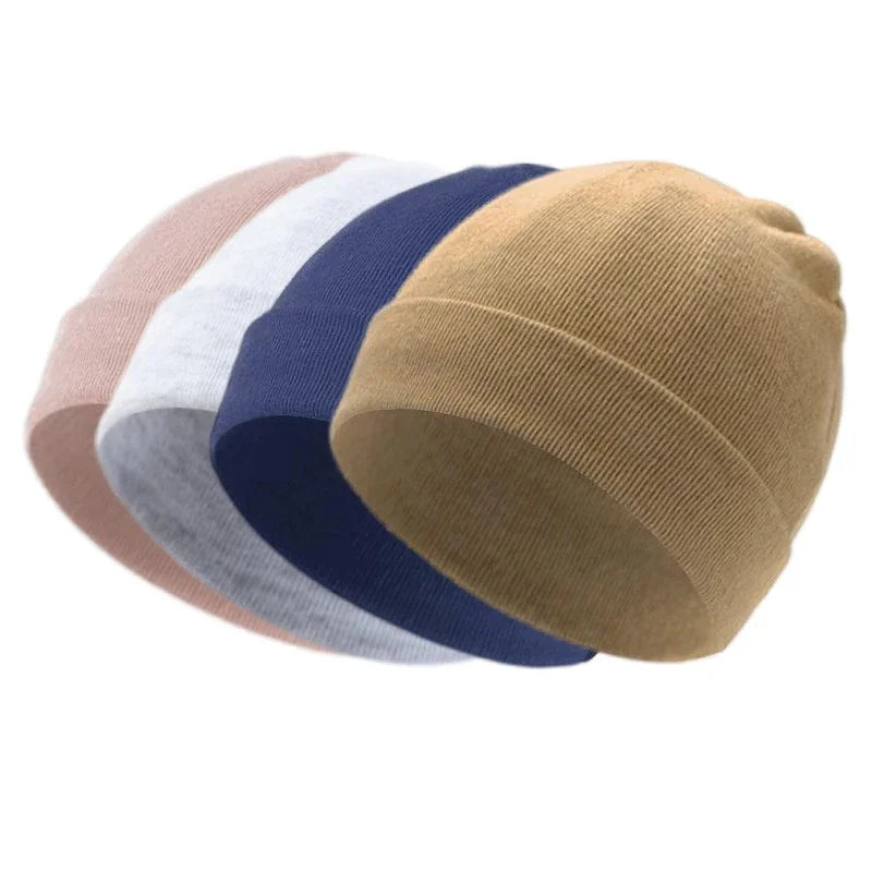 Newborn 100% Cotton Soft Bonnet Cap - Unisex Solid-Color Baby Beanie — view 4 of baby hats