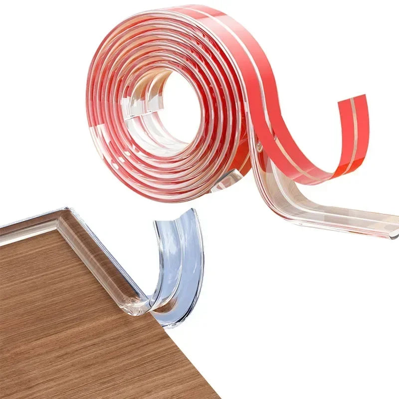 Transparent Baby Edge Protection Strip - Anti-Bump Furniture Guard with Tape — view 1 of baby safety