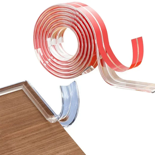 Transparent Baby Edge Protection Strip - Anti-Bump Furniture Guard with Tape — view 1 of baby safety