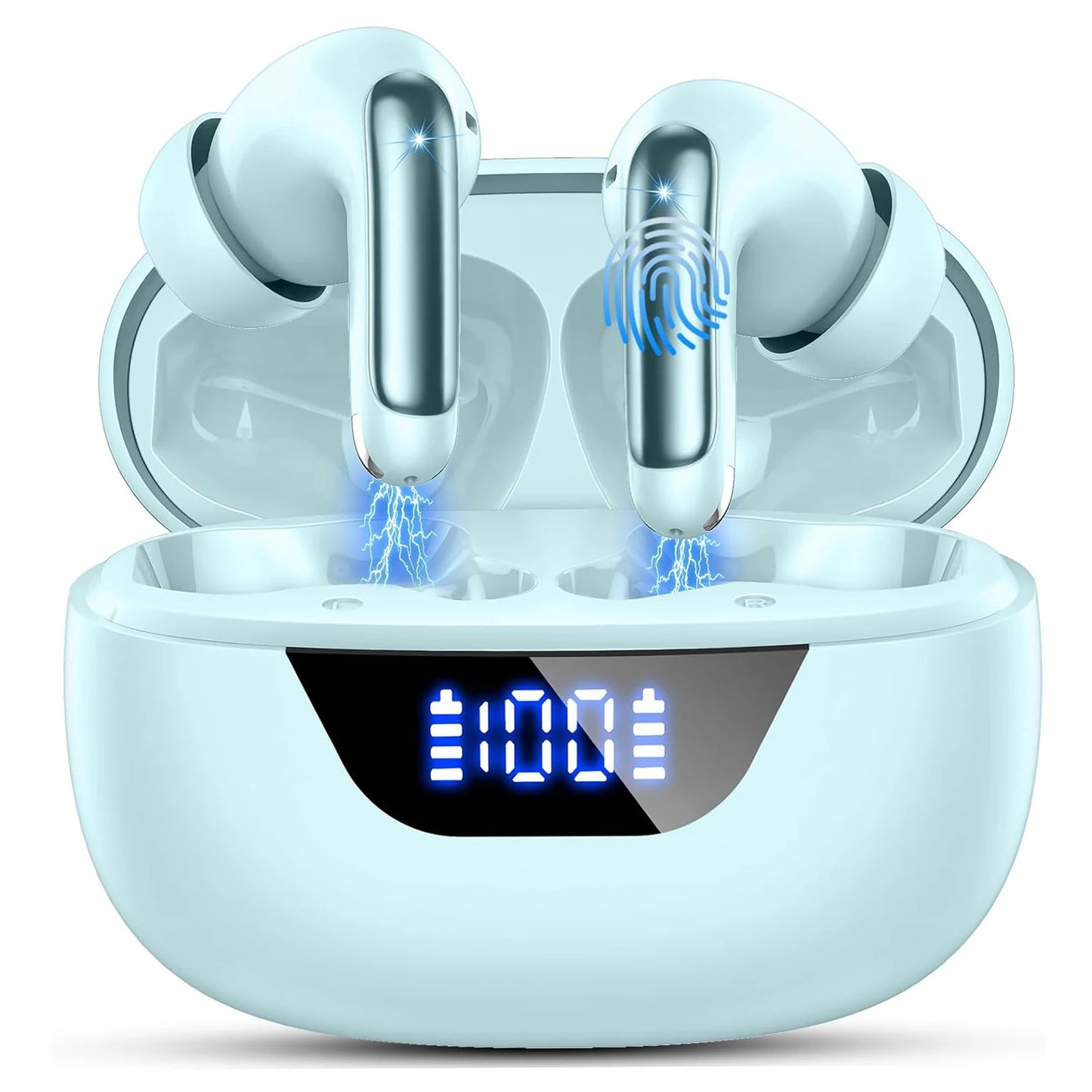 Wireless Headphones,Bluetooth 5.3 Stereo Earphones in Ear with 4 ENC Mic Clear Calls,Noise Cancelling Ear Buds,48H battery life. — view 7 of product