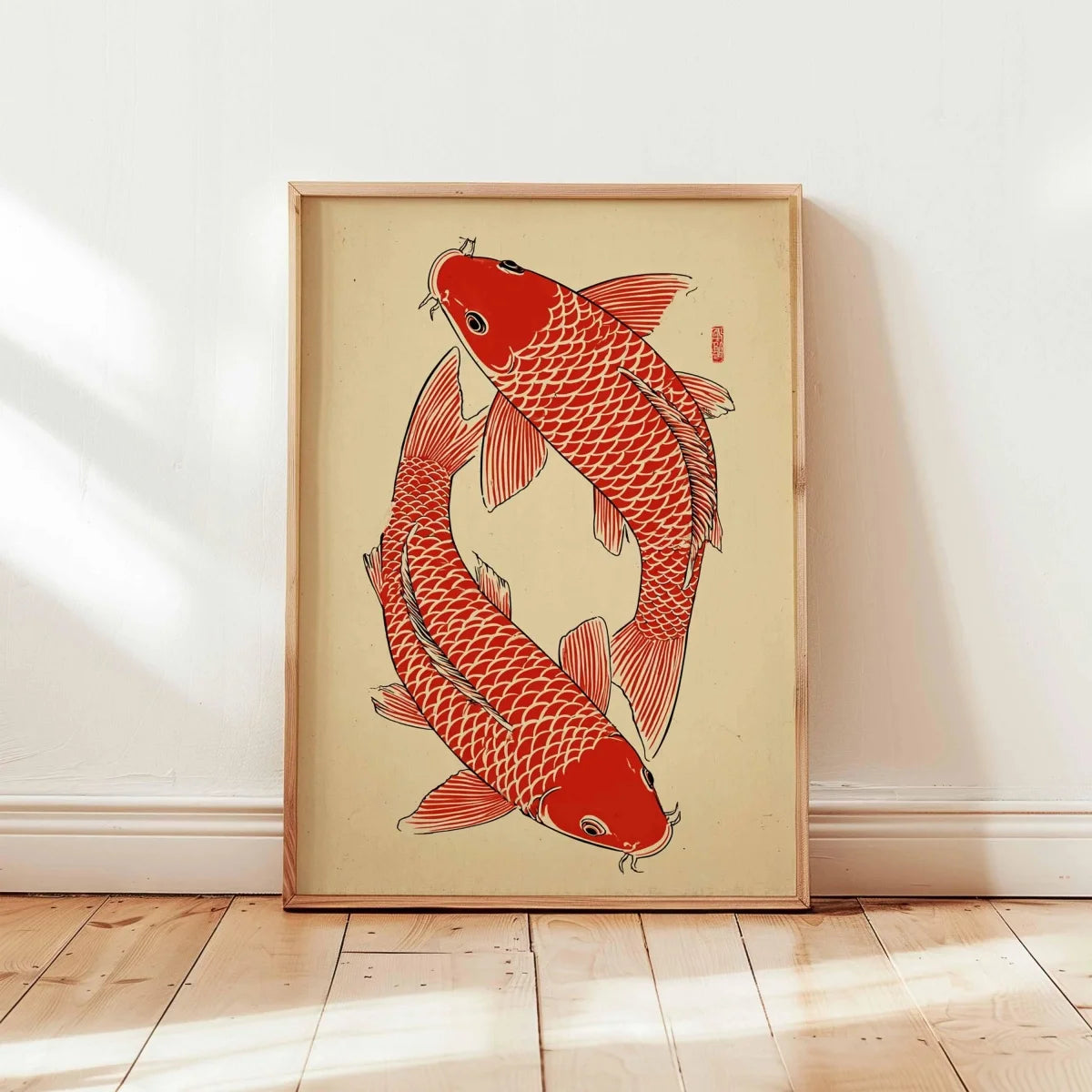 Japanese Red Koi Fish Canvas Poster &mdash; Modern Minimalist Wall Art for Bedroom &amp; Kitchen — view 14 of wall art & prints