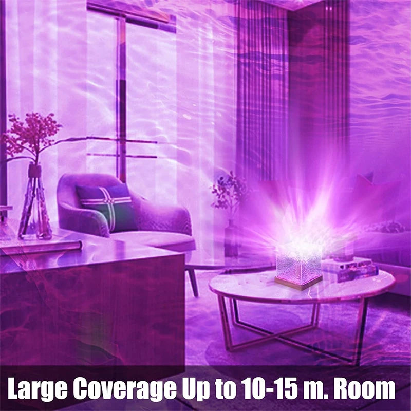 Ocean Wave Projector Lamp &mdash; 16-Color Aurora Atmosphere Light for Bedroom, Office &amp; Bar