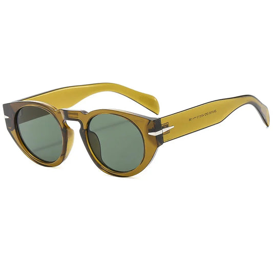 Round Sunglasses Classic Vintage — John-Lennon Retro Steampunk UV400 Oval Designer Shades — view 1 of sunglasses
