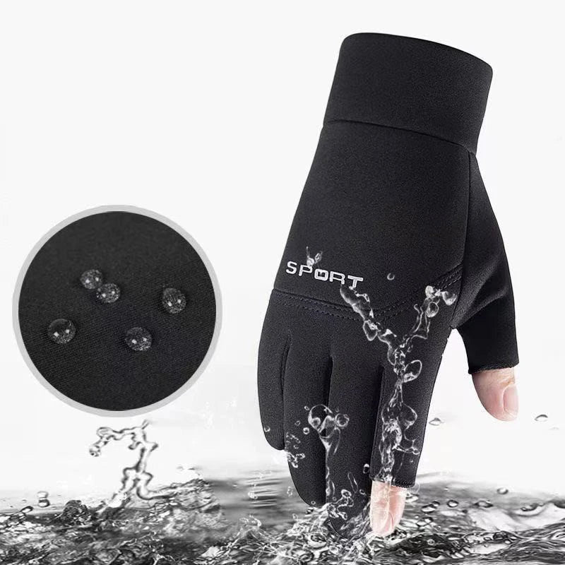 Winter Fishing Gloves Cycling Warm — Anti-Slip Two-Finger Touchscreen Outdoor Angling Gloves — view 2 of gloves
